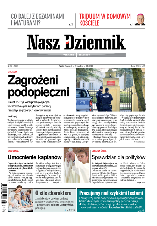 Nasz Dziennik z dnia 09.04.2020 wydanie PDF