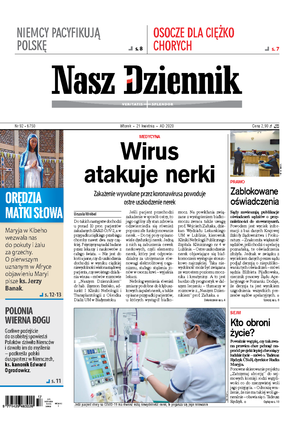 Nasz Dziennik z dnia 21.04.2020 wydanie PDF