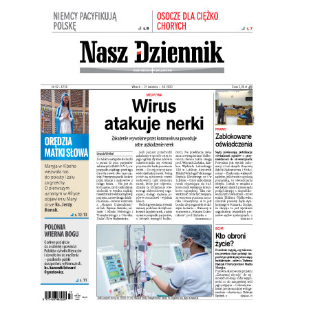 Nasz Dziennik z dnia 21.04.2020 wydanie PDF