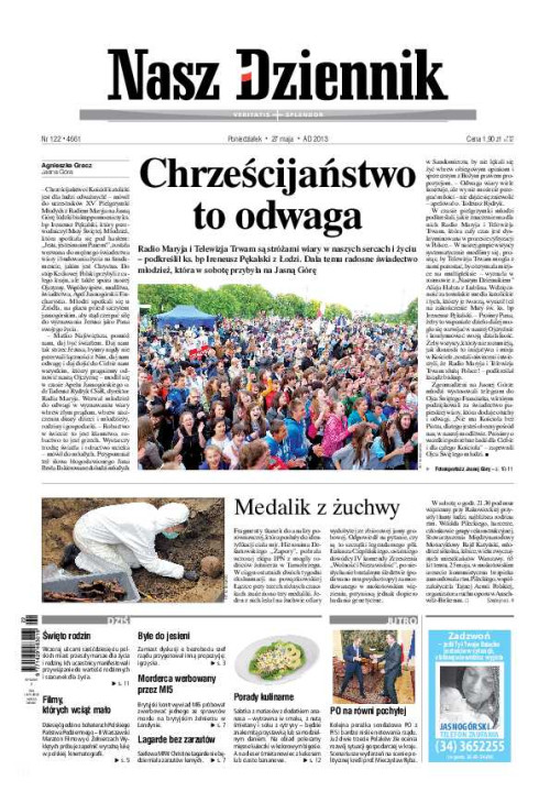Nasz Dziennik z dnia 27.05.2013 wydanie PDF