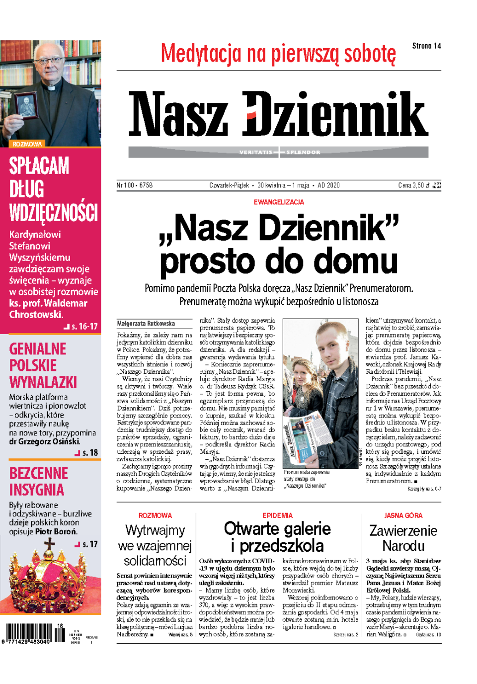 Nasz Dziennik z dnia 30.04.2020 wydanie PDF