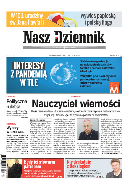 Nasz Dziennik z dnia 16.05.2020 wydanie PDF