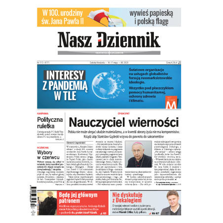 Nasz Dziennik z dnia 16.05.2020 wydanie PDF