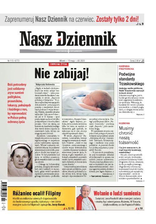 Nasz Dziennik z dnia 19.05.2020 wydanie PDF