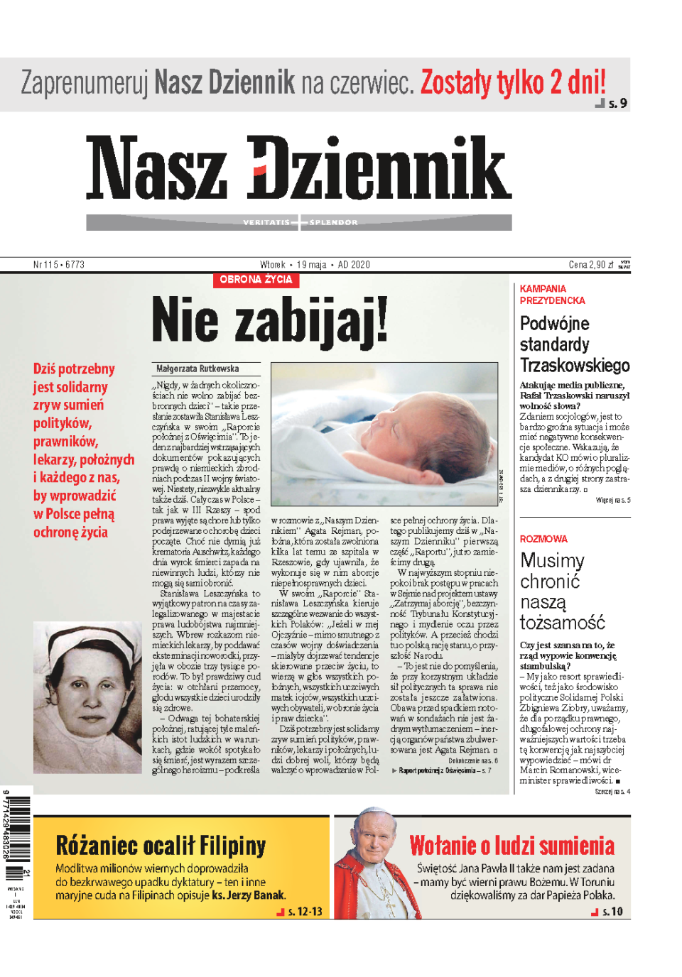 Nasz Dziennik z dnia 19.05.2020 wydanie PDF