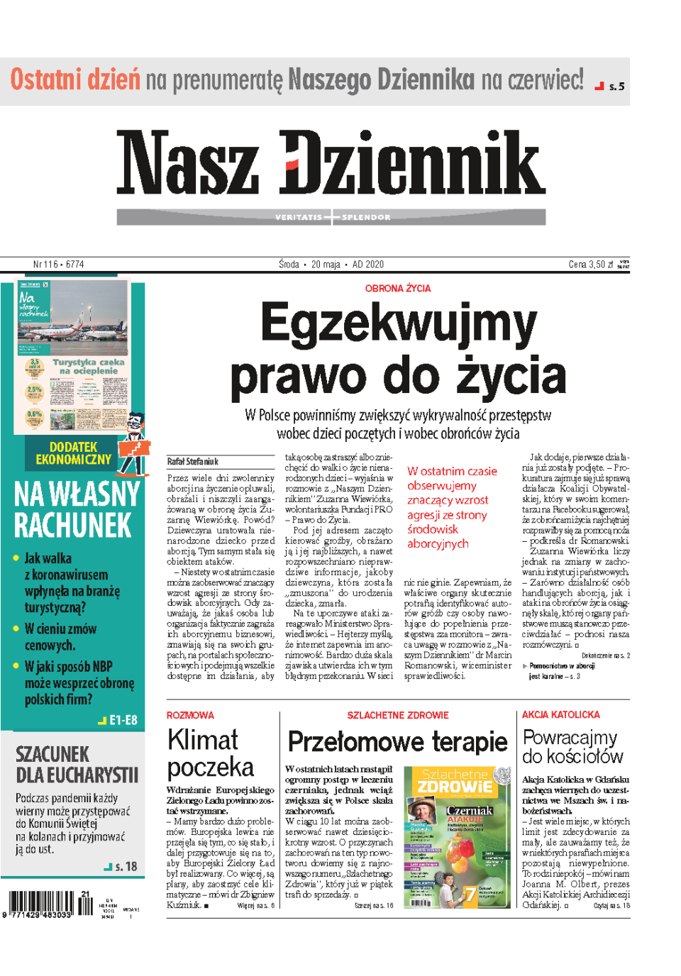 Nasz Dziennik z dnia 20.05.2020 wydanie PDF