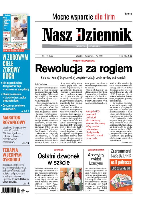 Nasz Dziennik z dnia 18.06.2020 wydanie PDF