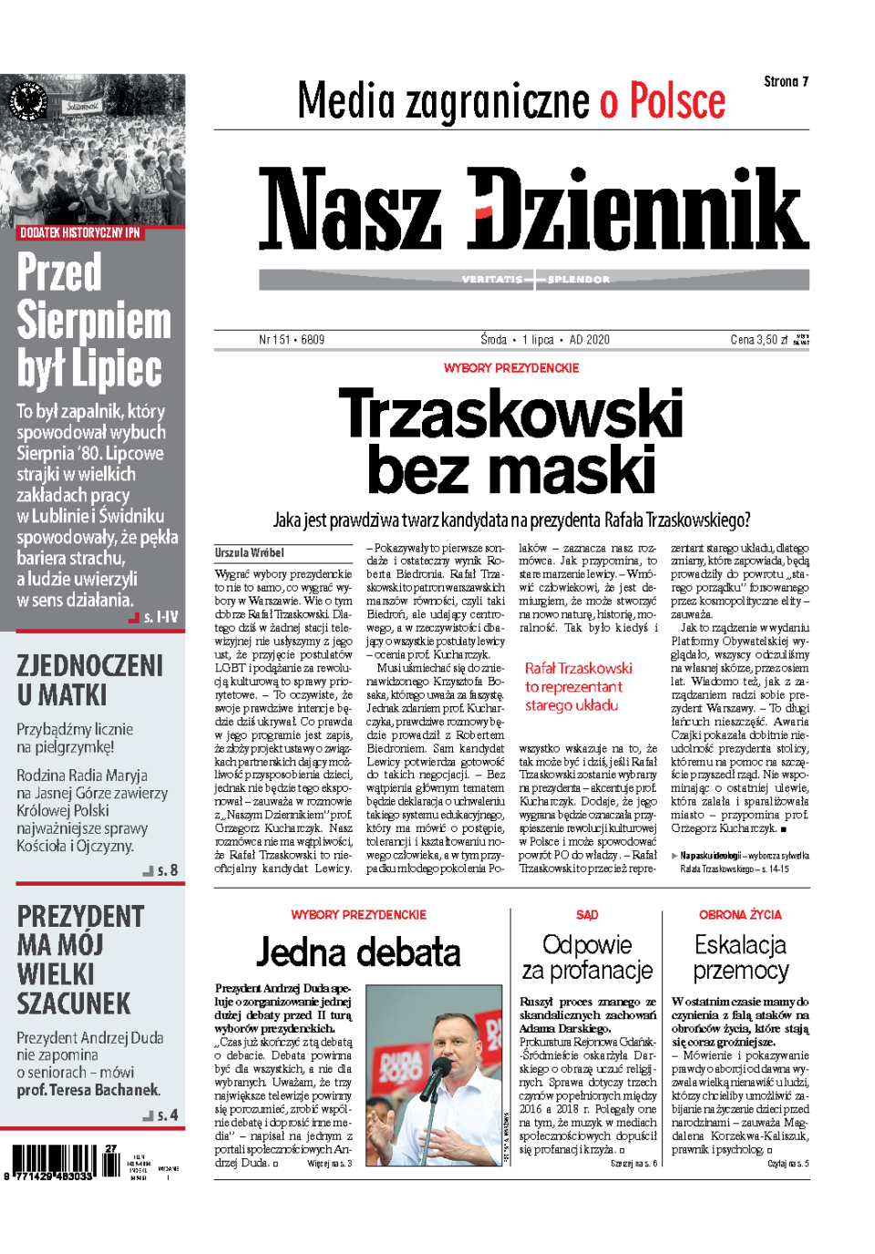 Nasz Dziennik z dnia 01.07.2020 wydanie PDF