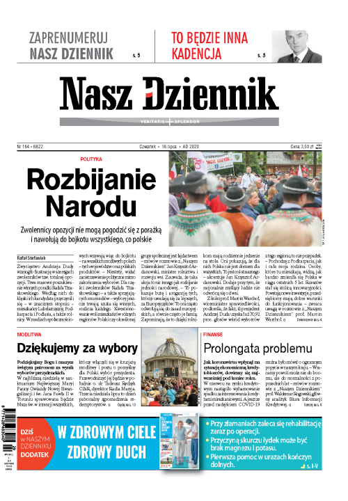 Nasz Dziennik z dnia 16.07.2020 wydanie PDF