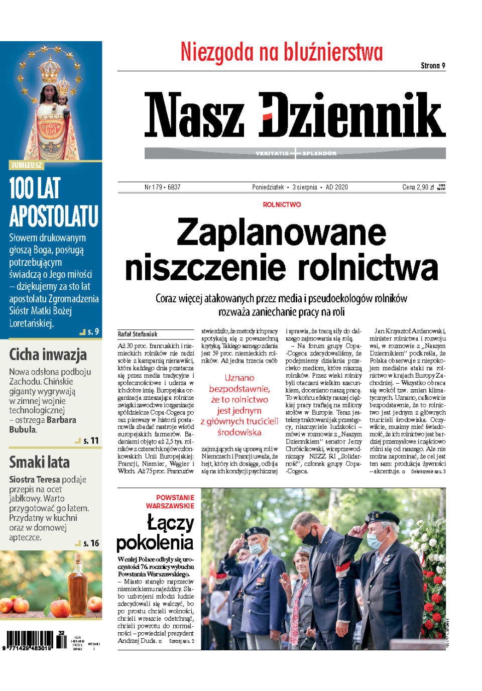 Nasz Dziennik z dnia 03.08.2020 wydanie PDF