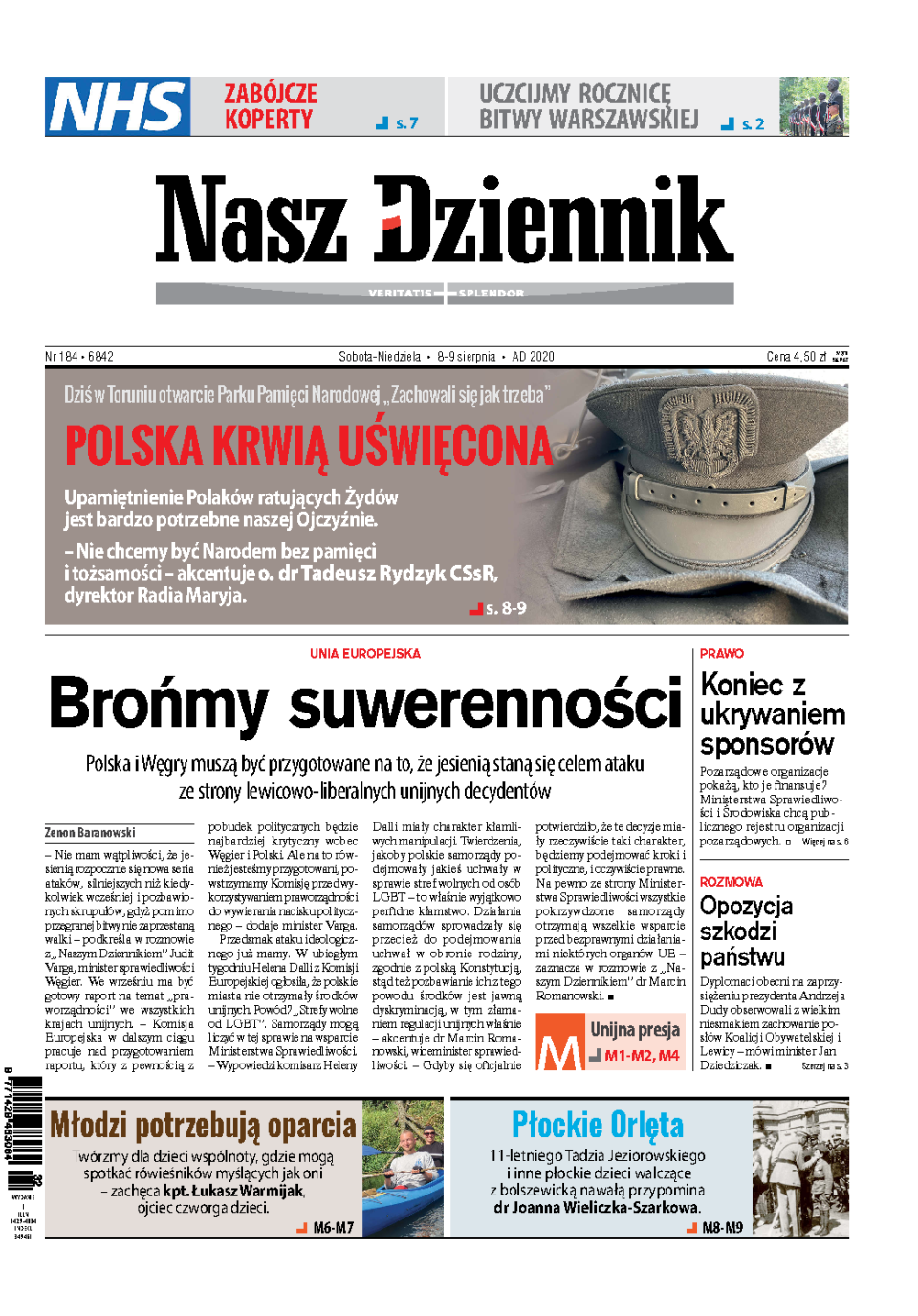 Nasz Dziennik z dnia 08.08.2020 wydanie PDF
