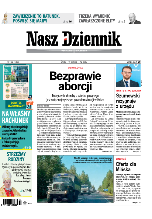 Nasz Dziennik z dnia 19.08.2020 wydanie PDF