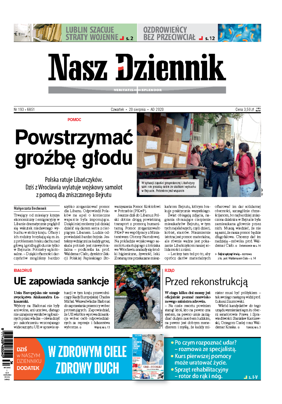 Nasz Dziennik z dnia 20.08.2020 wydanie PDF
