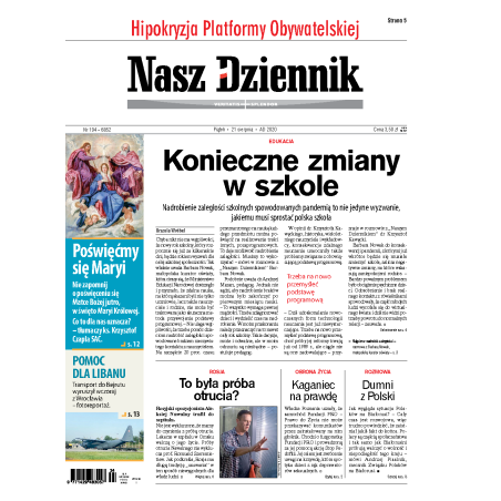 Nasz Dziennik z dnia 21.08.2020 wydanie PDF