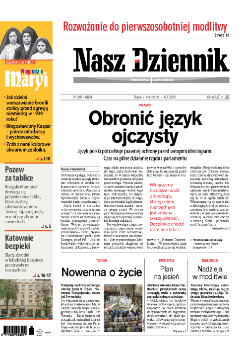 Nasz Dziennik z dnia 04.09.2020 wydanie PDF