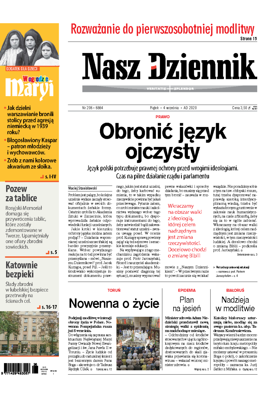 Nasz Dziennik z dnia 04.09.2020 wydanie PDF