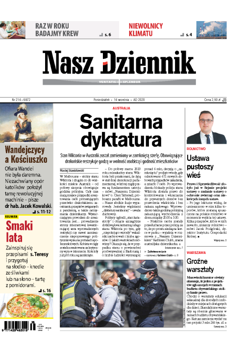 Nasz Dziennik z dnia 14.09.2020 wydanie PDF