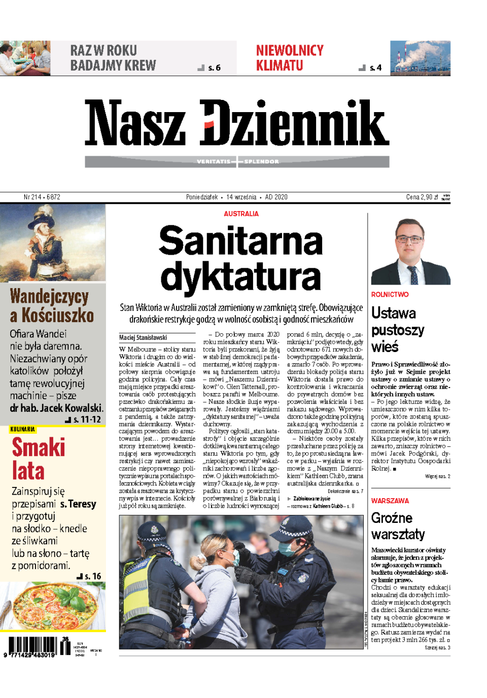 Nasz Dziennik z dnia 14.09.2020 wydanie PDF