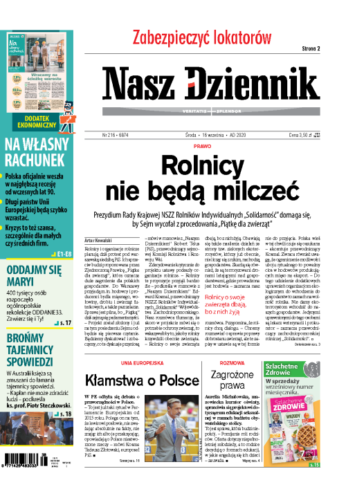 Nasz Dziennik z dnia 16.09.2020 wydanie PDF