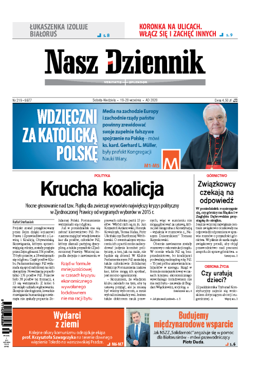 Nasz Dziennik z dnia 19.09.2020 wydanie PDF