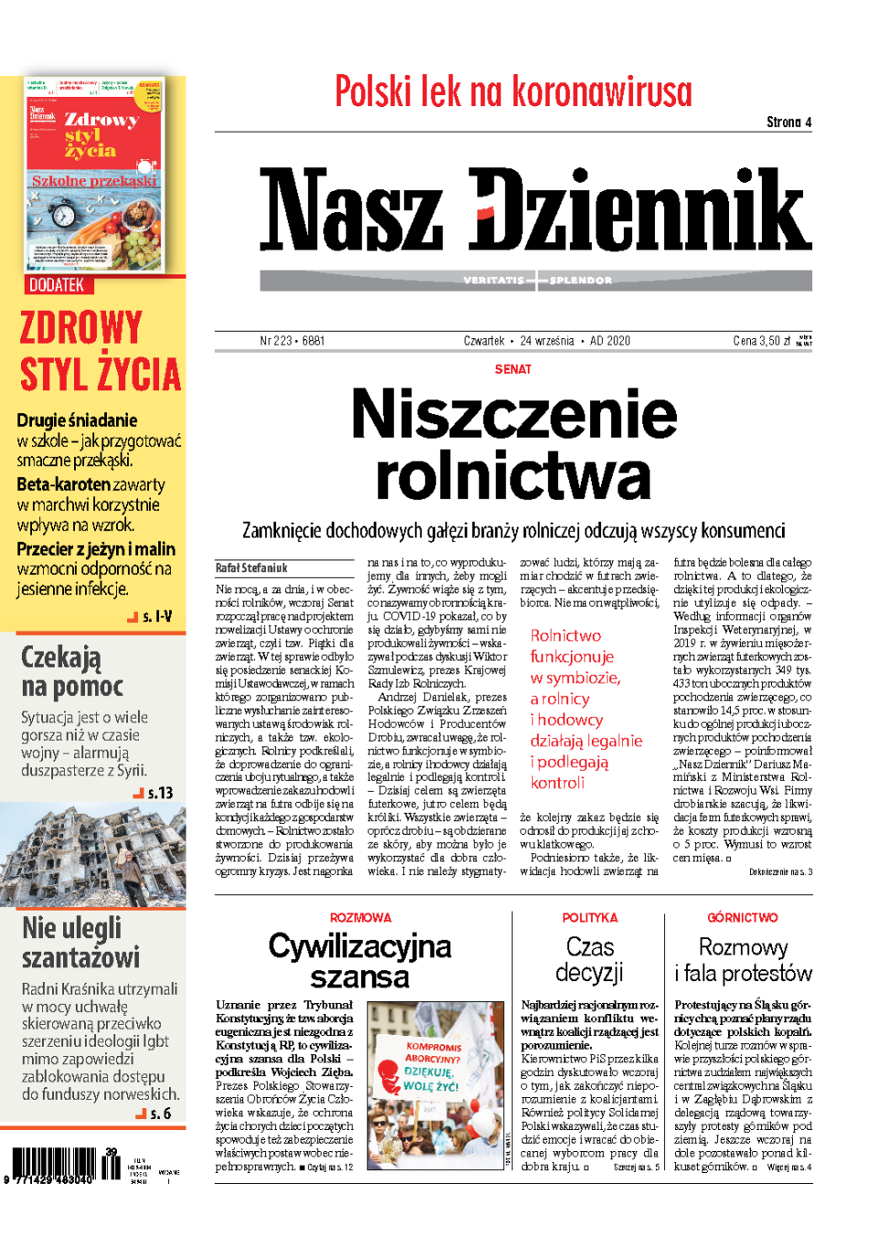 Nasz Dziennik z dnia 24.09.2020 wydanie PDF