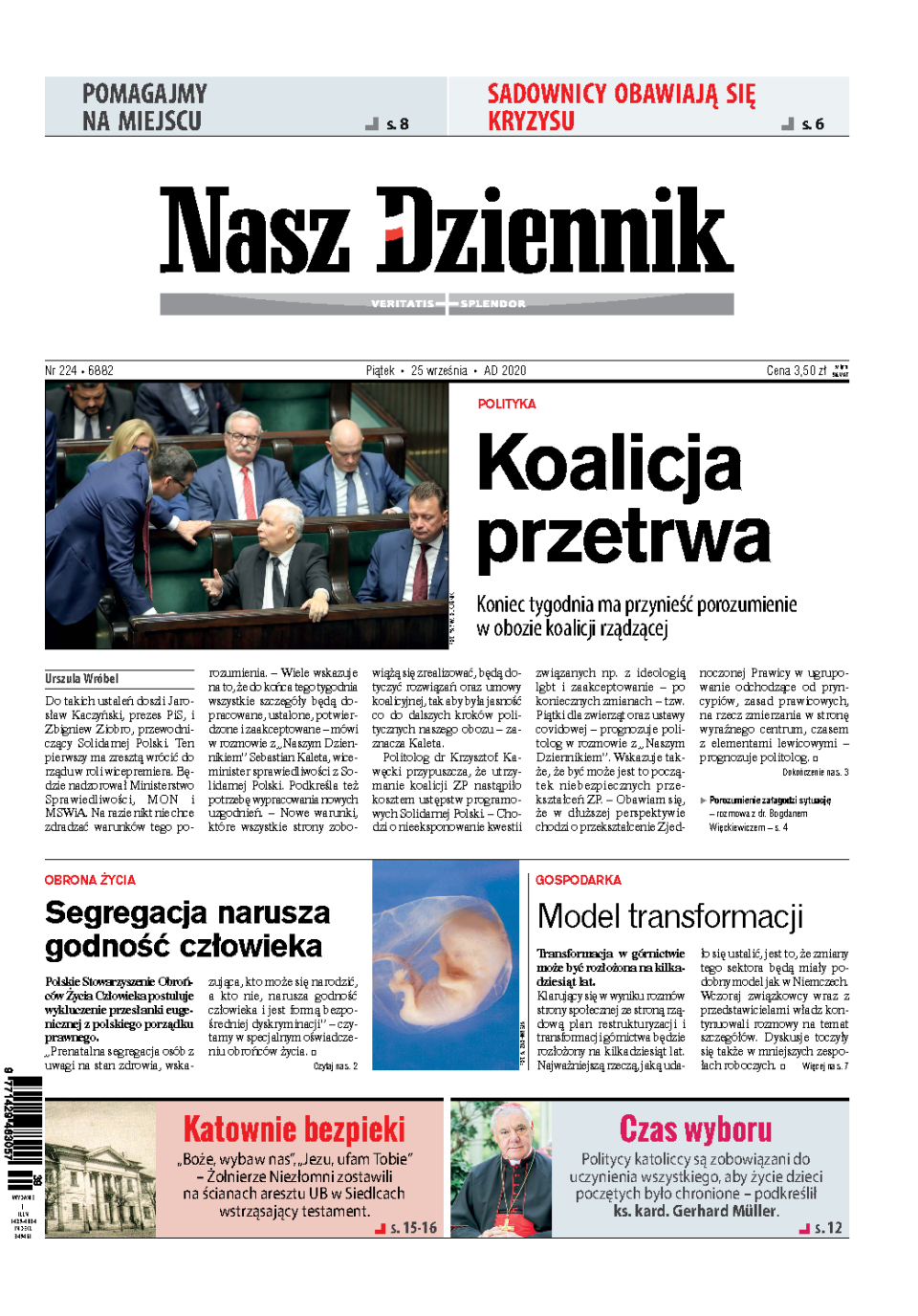 Nasz Dziennik z dnia 25.09.2020 wydanie PDF