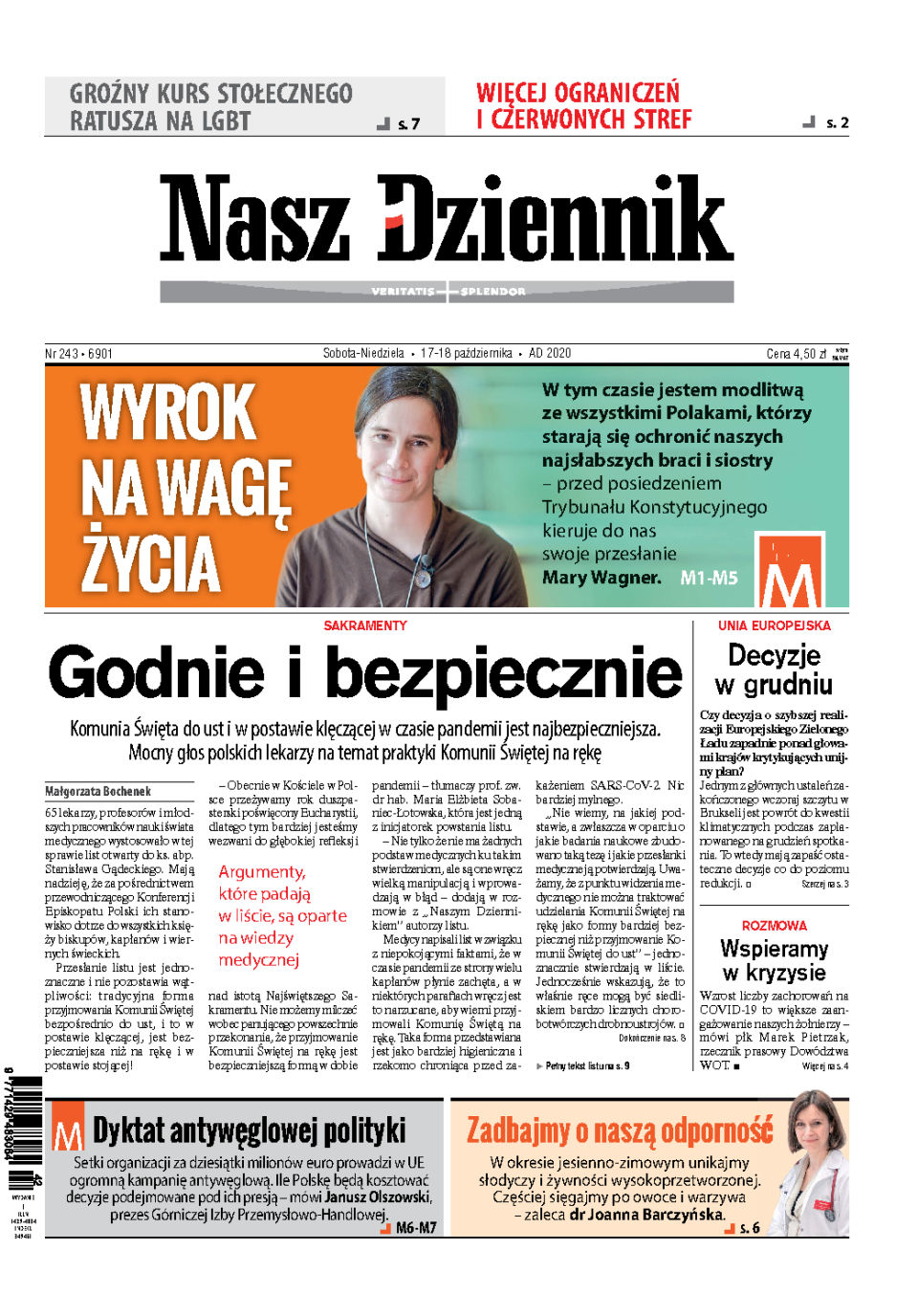 Nasz Dziennik z dnia 17.10.2020 wydanie PDF