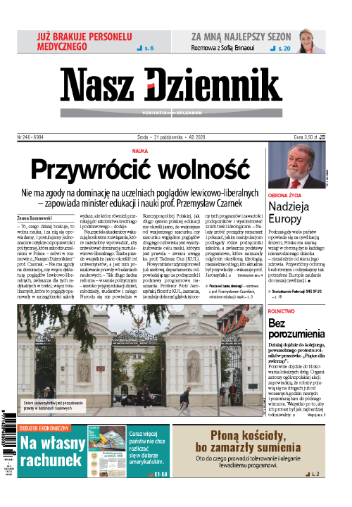 Nasz Dziennik z dnia 21.10.2020 wydanie PDF