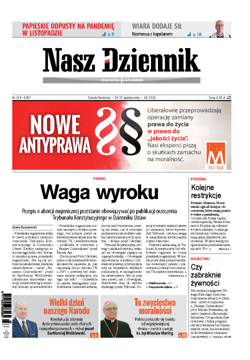 Nasz Dziennik z dnia 24.10.2020 wydanie PDF