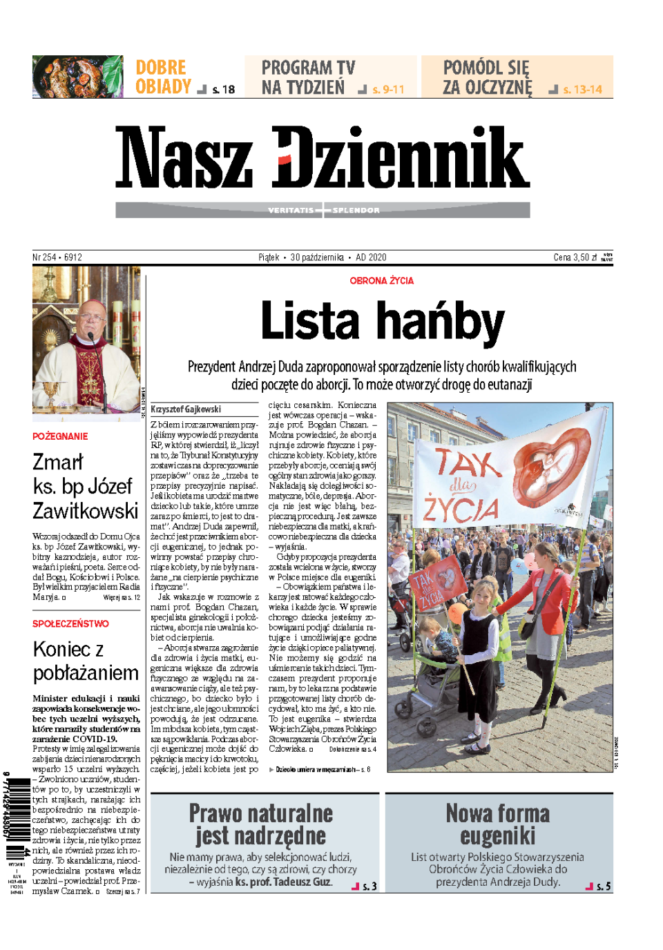 Nasz Dziennik z dnia 30.10.2020 wydanie PDF