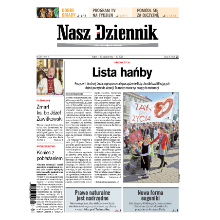 Nasz Dziennik z dnia 30.10.2020 wydanie PDF