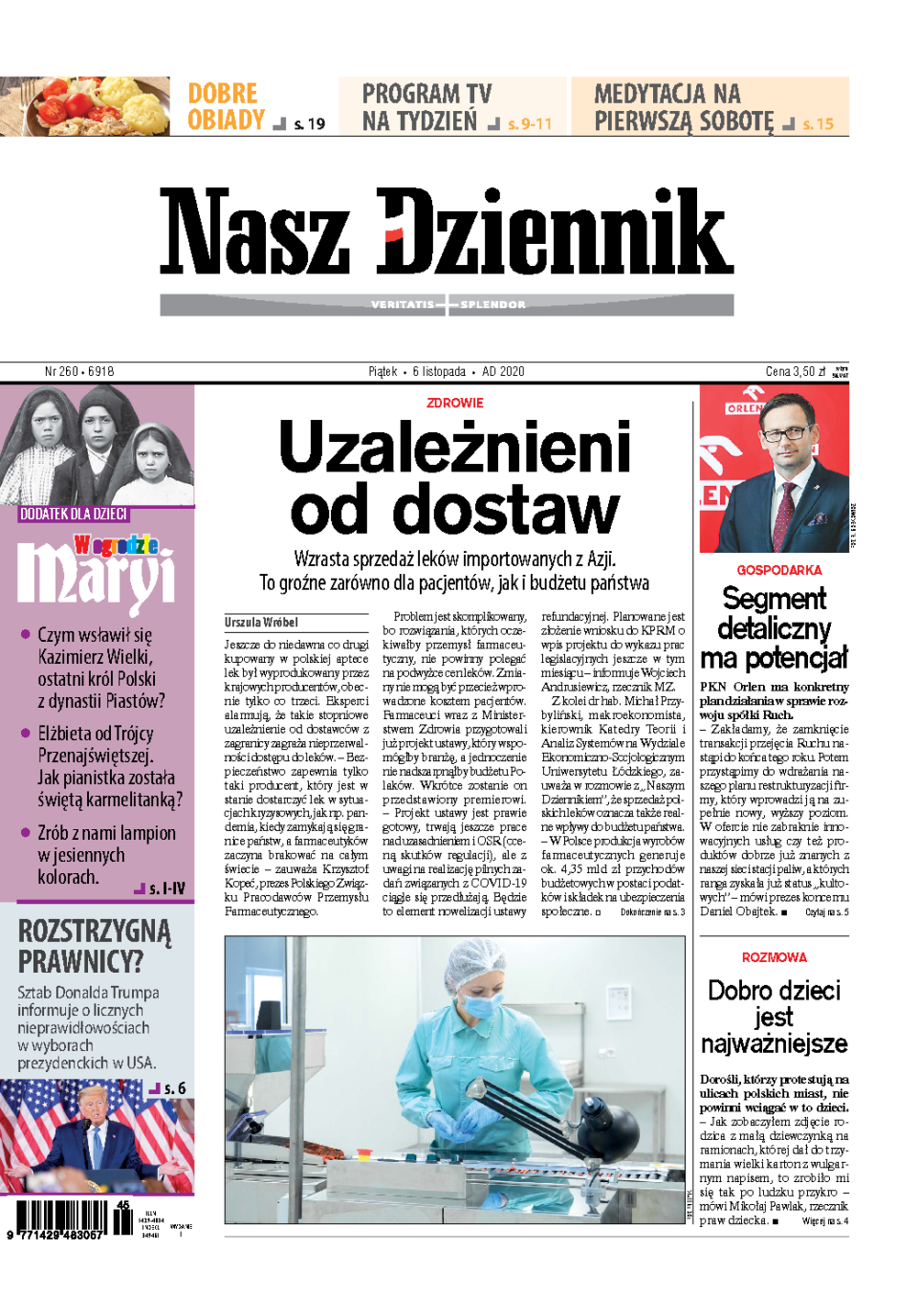 Nasz Dziennik z dnia 06.11.2020 wydanie PDF