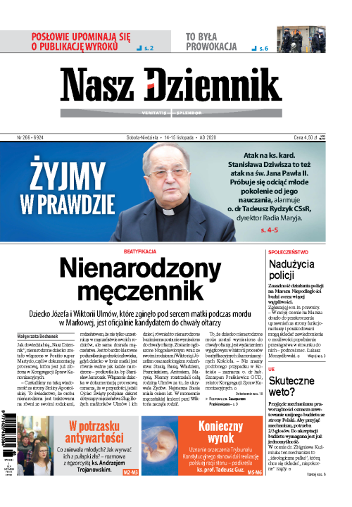 Nasz Dziennik z dnia 14.11.2020 wydanie PDF