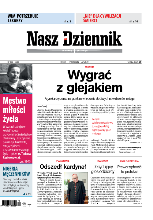 Nasz Dziennik z dnia 17.11.2020 wydanie PDF