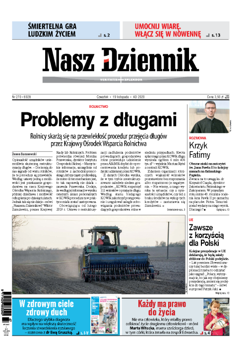 Nasz Dziennik z dnia 19.11.2020 wydanie PDF