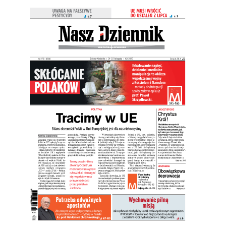 Nasz Dziennik z dnia 21.11.2020 wydanie PDF