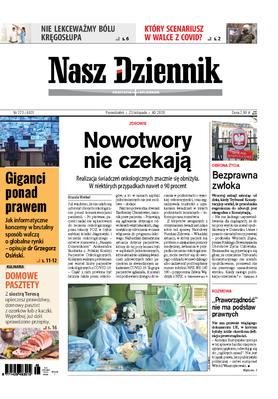 Nasz Dziennik z dnia 23.11.2020 wydanie PDF