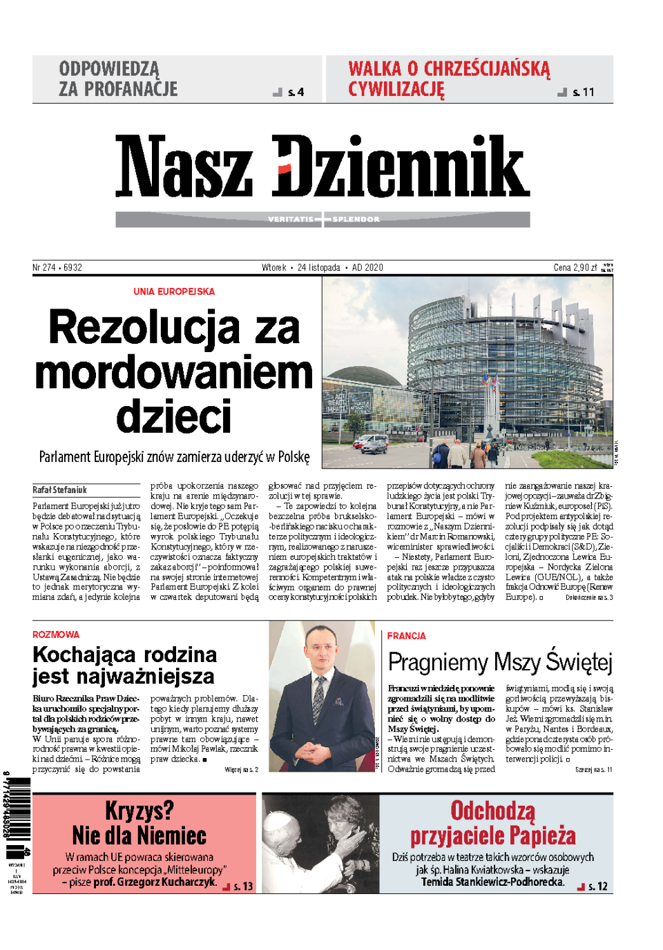 Nasz Dziennik z dnia 24.11.2020 wydanie PDF