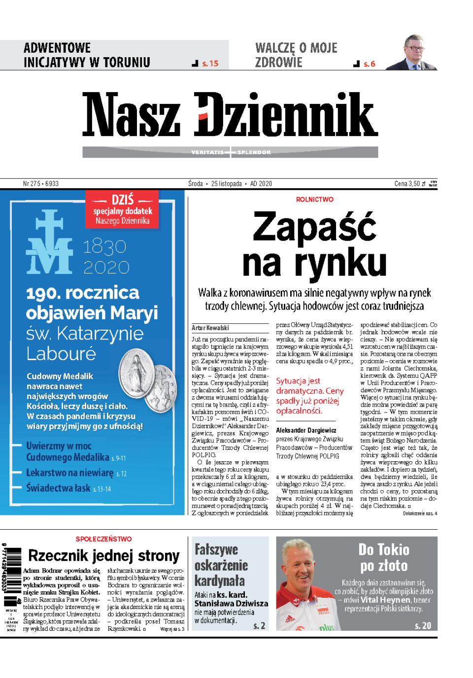Nasz Dziennik z dnia 25.11.2020 wydanie PDF