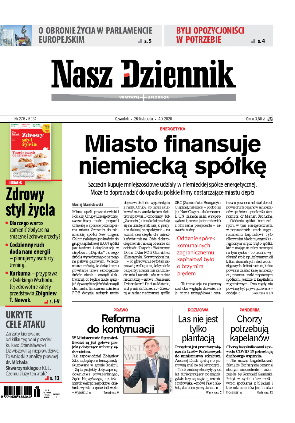 Nasz Dziennik z dnia 26.11.2020 wydanie PDF