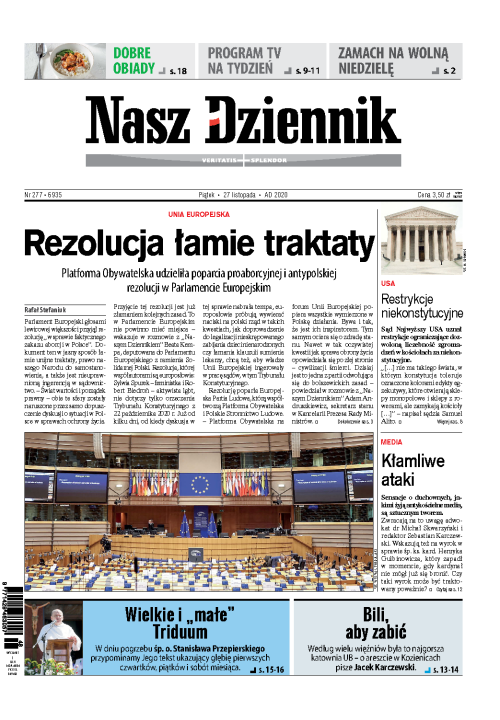 Nasz Dziennik z dnia 27.11.2020 wydanie PDF