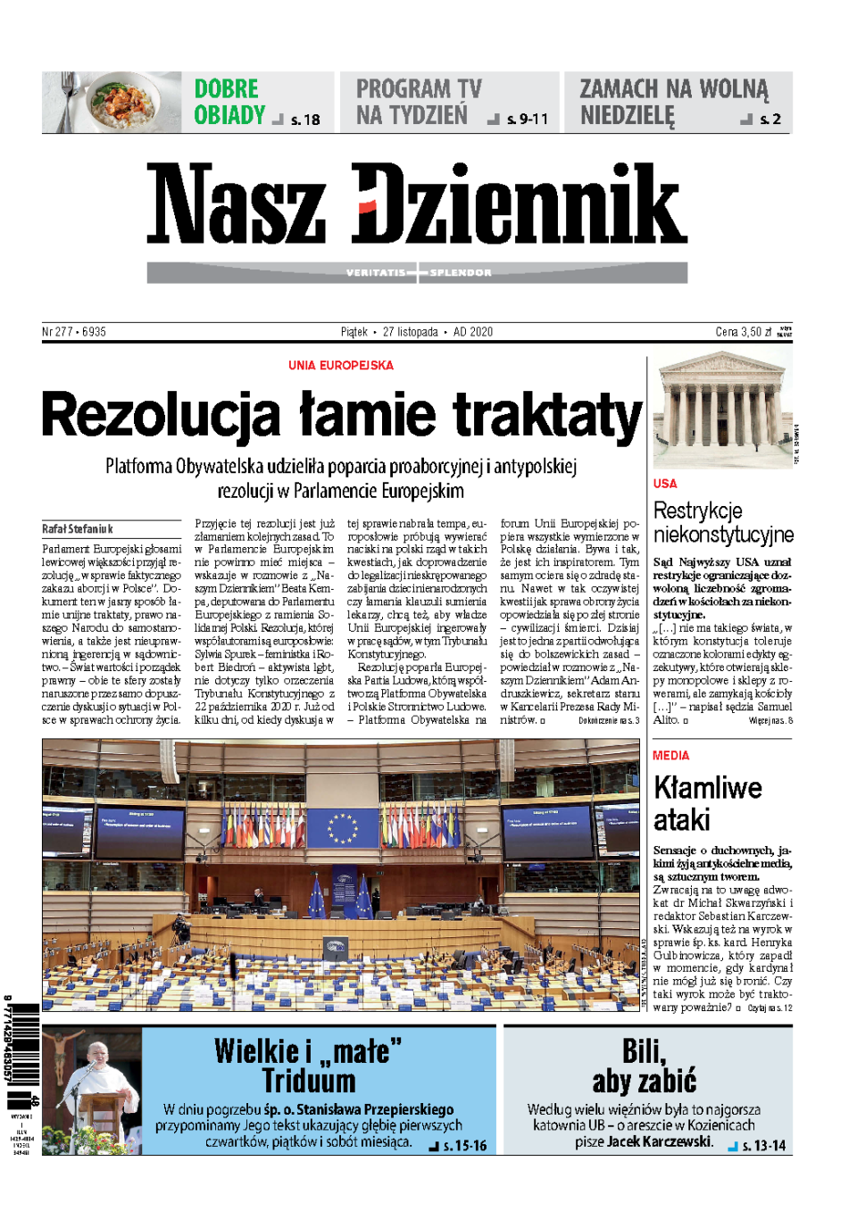 Nasz Dziennik z dnia 27.11.2020 wydanie PDF