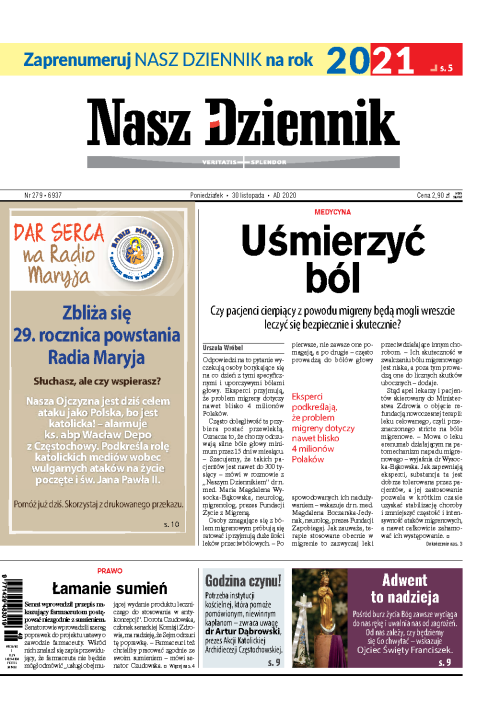 Nasz Dziennik z dnia 30.11.2020 wydanie PDF