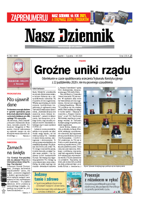 Nasz Dziennik z dnia 03.12.2020 wydanie PDF