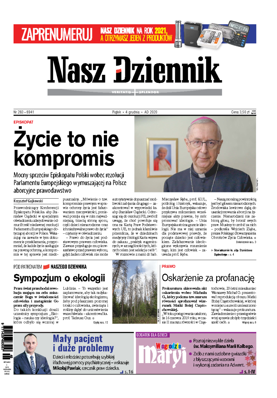 Nasz Dziennik z dnia 04.12.2020 wydanie PDF