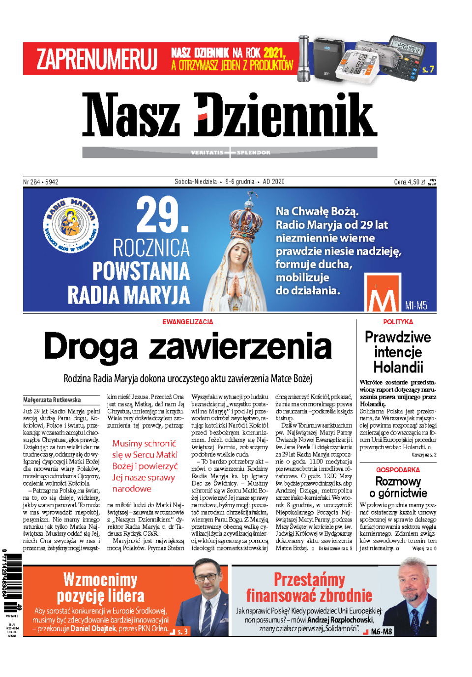 Nasz Dziennik z dnia 05.12.2020 wydanie PDF