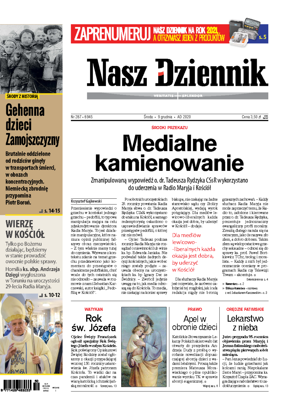 Nasz Dziennik z dnia 09.12.2020 wydanie PDF