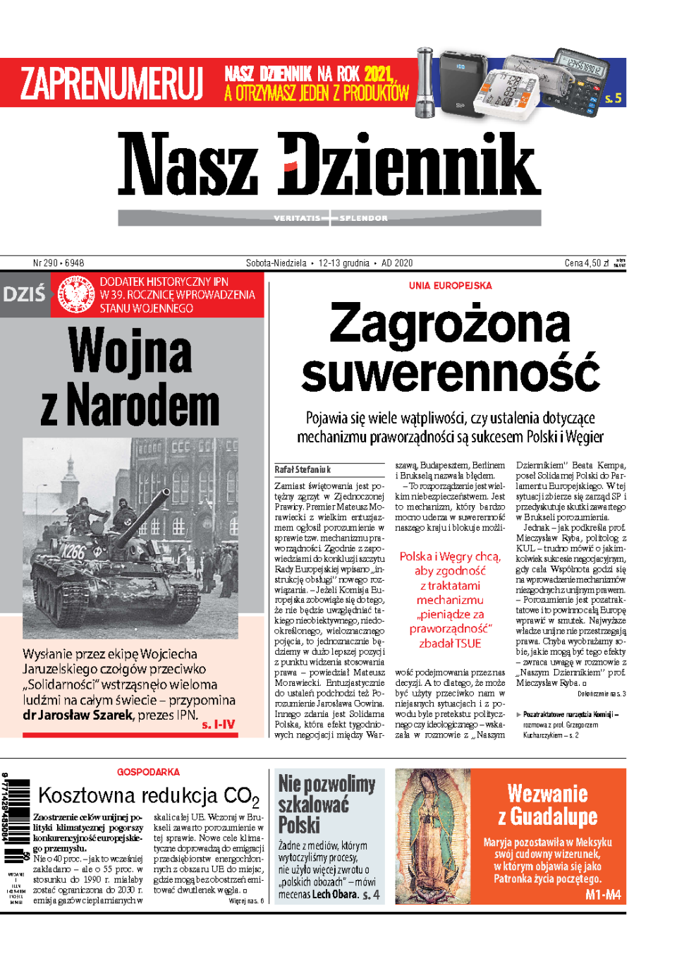 Nasz Dziennik z dnia 12.12.2020 wydanie PDF