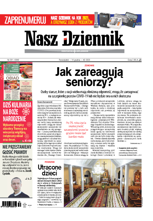 Nasz Dziennik z dnia 14.12.2020 wydanie PDF