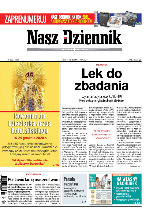 Nasz Dziennik z dnia 16.12.2020 wydanie PDF